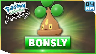 Where To Find BONSLY amp How To Catch It in Pokemon Legends Arceus [upl. by Streeto]