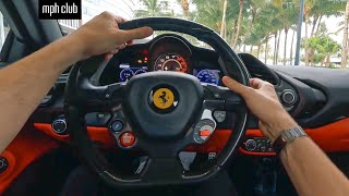 POV DRIVING A FERRARI 488 SPIDER IN MIAMI BEACH [upl. by Nwahsak]