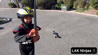 How to stand on a RipStik skateboard  Halloween Ninja Challenge [upl. by Venezia]