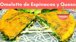 Omelette de Espinacas y Queso  RECETA FÁCIL LaCocinaMeFascina [upl. by Yaron]