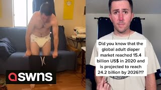 US man who wears adult nappies and hopes to shatter stigma associated with his condition  SWNS [upl. by Tabbie]