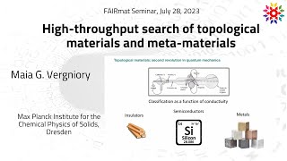 Maia G Vergniory Highthroughput search of topological materials and metamaterials [upl. by Eirena]