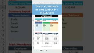 Excel Attendance Tracker with CheckInOut Time  Easy Tutorial [upl. by Lonee]