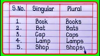 Singular and Plural in English Grammar  Singular and Plural Nounswords 50 [upl. by Nadda]