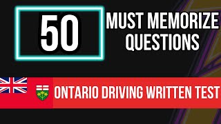 Ontario Driving Written Test 2024 50 Must Memorize Questions [upl. by Carman]