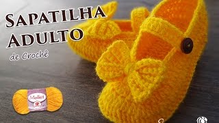 Sapatilha de Crochê Adulto  Mollet  Professora Simone Parte 1 [upl. by Nwahsat]