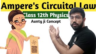 Ampere circuital law class 12th Physics Amperes law magnetic field Magnetic effect part 10 [upl. by Shirah]