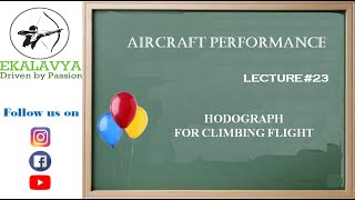 AIRCRAFT PERFORMANCE  Hodograph for Climbing Flight  Lecture 23 [upl. by Neeven]