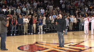 Farshid Amin at Oracle Arena singing the National Anthem [upl. by Yarak99]