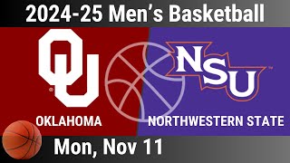 2024 Nov 11  Mens Basketball  Northwestern State vs Oklahoma  202425 Mens Basketball 20241111 [upl. by Tunnell637]