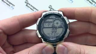 Часы Casio Illuminator AE1000WD1A  Инструкция как настроить от PresidentWatchesRu [upl. by Leirej]