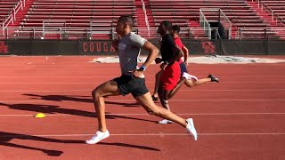 Workout Wednesday Houston Sprint Training With Carl Lewis amp Olympian Shaun Maswanganyi [upl. by Rebecca]