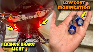 Low Cost Modification For Rs 200 🔥  Modified Rs 200  Flasher break light 🥵  The Rj29 Rider [upl. by Lune]