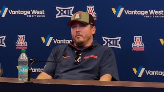 Arizona TE coach Matt Adkins Tuesday press conference BYU week [upl. by Ogeid]