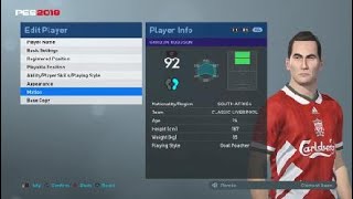 PES 2019  GORDON HODGSON body edit  stats Classic Liverpool [upl. by Matusow578]