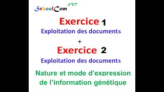 Exercice 1 Exercice 2 quot Nature et mode d’expression de l’information génétiquequot [upl. by Nauquf]