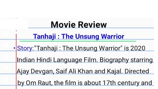 Movie Review  Film Review Writing  Tanhaji  The Unsung Warrior in English [upl. by Surad]