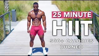 NO EQUIPMENT FULL BODY HIIT 25 MINUTES  BURN UP TO 500 CALORIES [upl. by Chamkis474]