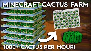 Minecraft Cactus Farm  1000 Per Hour  120 [upl. by Odlanyer443]