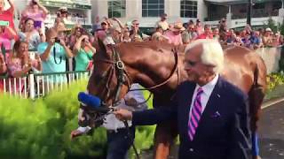 Triple Crown winner Justifys victory parade at Churchill Downs [upl. by Lira]