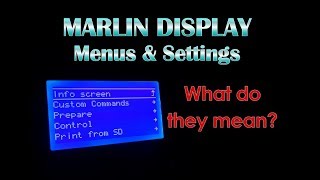 MARLIN DISPLAY Menus amp Settings 3D Printers  What Do They Mean [upl. by Chan637]