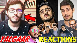 CarryMinati  YALGAAR Song Reactions  Raftaar Round2hell Dhruv Rathee Kunal Kamra BYN Saiman [upl. by Pasho149]