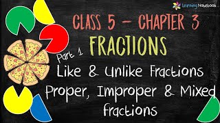 Class 5 Chapter Fraction  Types of Fractions [upl. by Oynotna933]