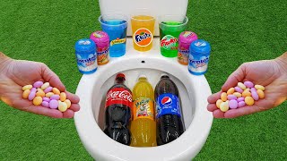 Big Coca Cola Pepsi Yedigün VS Popular Sodas  Fanta Schweppes Fruko and Mentos in the toilet [upl. by Silbahc144]