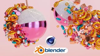 Cinema 4D Animation amp Blender 30 Cycles Render  Free Project File [upl. by Goto]