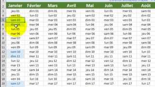 Excel Calendrier perpétuel facile [upl. by Naples]