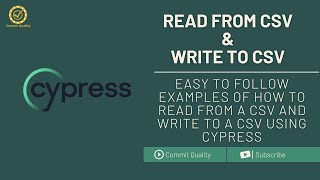 How to read and write CSVs in Cypress [upl. by Ariaes]