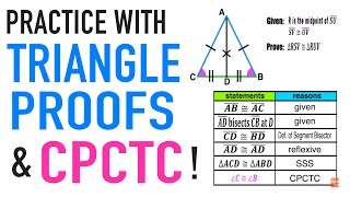 Triangle Congruence Proofs Practice with CPCTC [upl. by Znieh]