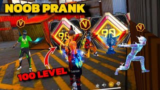 No Internet Prank With V badge Player 😱 But 100 Level Emote Player 🔥 Garena free fire [upl. by Elboa]