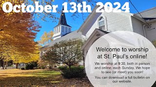 10132024 St Pauls Pittsford Live Stream [upl. by Ayrolg]