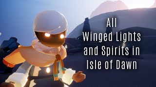 All WINGED LIGHTS amp SPIRITS in Isle of Dawn  Sky COTL [upl. by Nnalatsyrc]