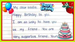 birthday card writing in English for best friendBirthdays wishes Birthday Letter Birthday Card [upl. by Tommi708]