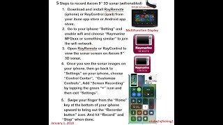 How to record Raymarine Axiom 9 RV 3D fish sonar and chart images using iOS 11 screen recorder [upl. by Tamaru]