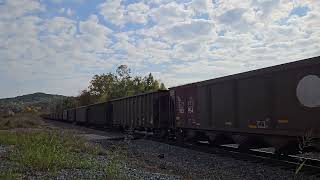 NS 73Z WITH RARE NS LEADING 2 BNSF EMPTY COAL TRAIN WITH 1 REAR BNSF DPU IN HARRIMAN TN [upl. by Evers]