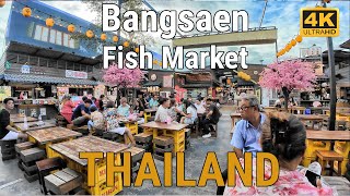 City Walk  Bangsaen Fish Market Chon Buri Thailand 4KHD 60FPS [upl. by Eednus]