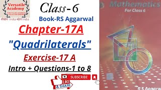 Class6 Chapter17 quotQuadrilateralsquot Exercise 17A introQuestions 1 to 8 [upl. by Olocin]