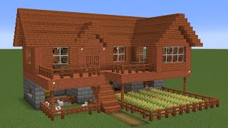 Minecraft  How to build an Acacia Country Farm House [upl. by Richlad]