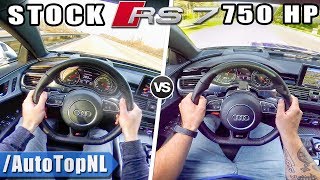 AUDI RS7  STOCK 560HP vs 750HP TUNED  ACCELERATION amp AUTOBAHN POV 325kmh by AutoTopNL [upl. by Ardnasirhc]