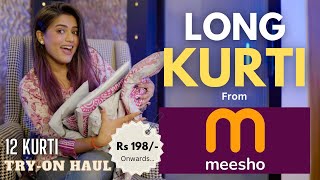 New MEESHO LONG KURTI Haul  Tryon  Honest Review  gimaashi [upl. by Ezaria]