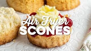 Perfect Air Fryer Scones  Supergolden Bakes [upl. by Nevetse615]