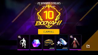 10 BOOYAH STREAK 😱 NEW REWARDS 🎁 AMAZING EVENT 🔥 FREE FIRE [upl. by Ibrab]