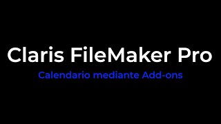 Claris FileMaker 19  Calendario  Add ons [upl. by Acker]