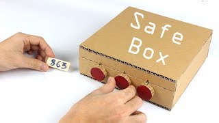 How to Make Safe Box with Combination Lock from Cardboard [upl. by Hamitaf]