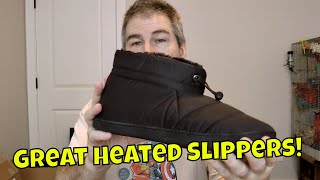 HEATED SLIPPERS FOR MY COLD FEET ThermalStep Heated Slippers DEMO 🔥👞 [upl. by Aletsirc]