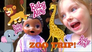 BABY ALIVE goes to the ZOO FUN DAY OUT The Lilly and Mommy Show The TOYTASTIC sisters [upl. by Gaudette]