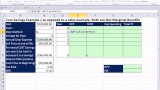 Excel Finance Class 87 Cost Savings Example Estimating Cash Flows For NPV calculation [upl. by Glenda]